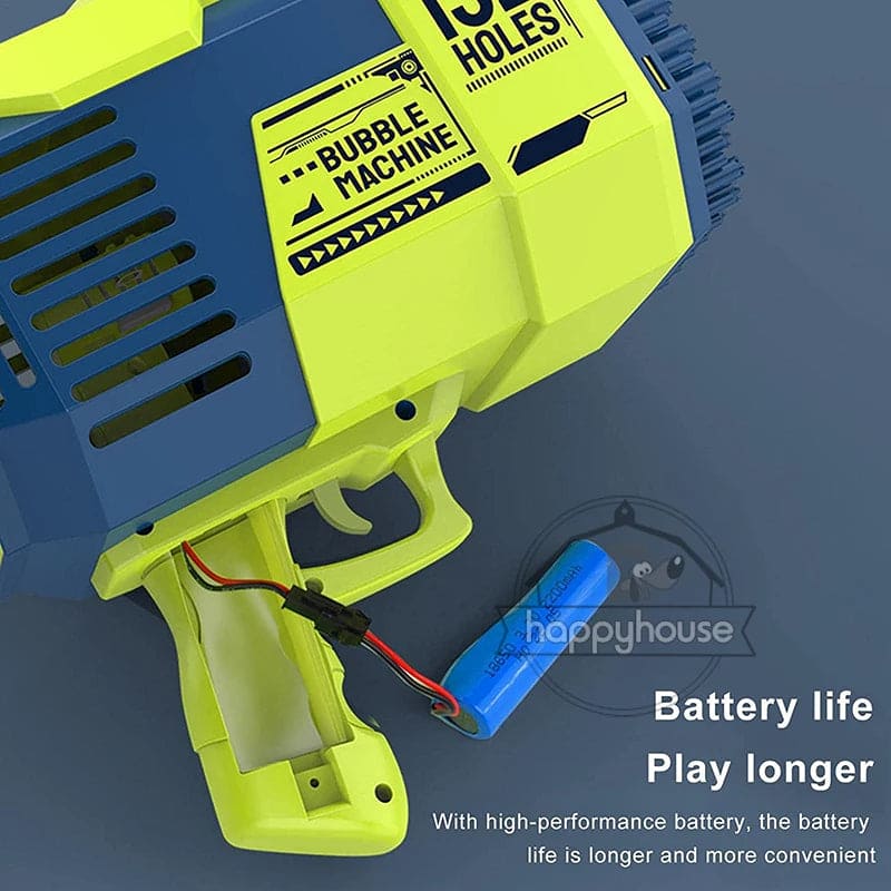 132 Holes Automatic Bubble Machine Racket Launcher For Kids
